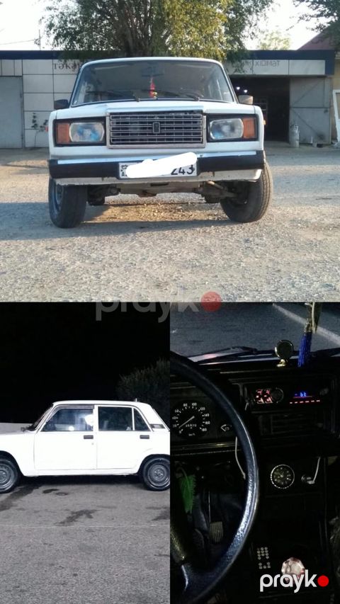VAZ 2107, ağ rəngli sedan - Kuzov: 4 qapılı, ağ rəng - Salon: qara — Digah
