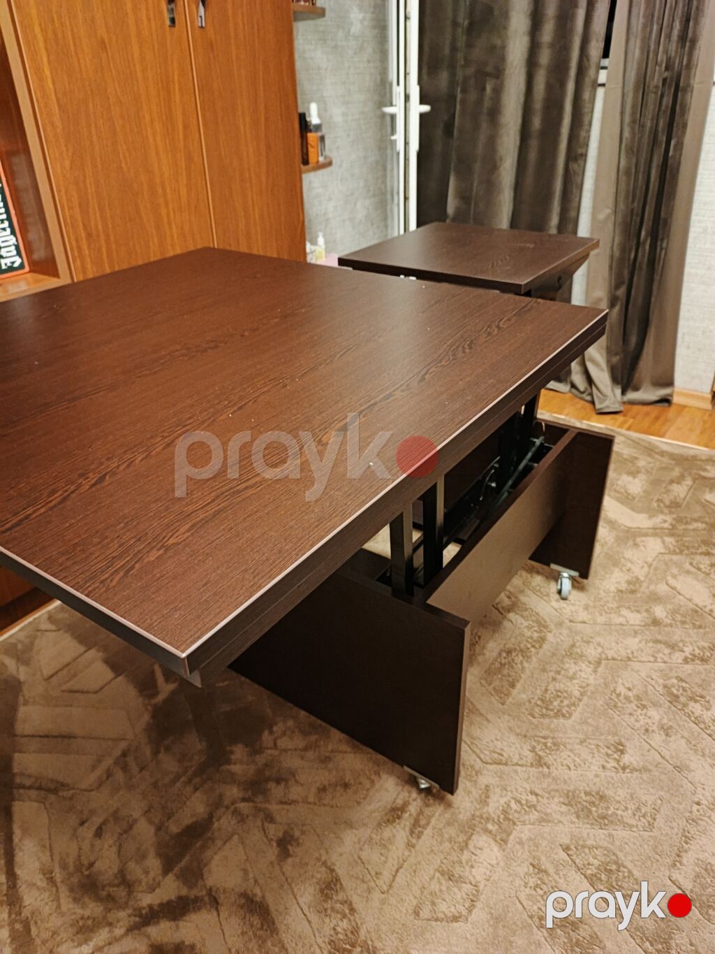 Transformator masa – qəhvəyi ağac rəngində, çoxfunksiyalı model — Masalar, Bakı (2)