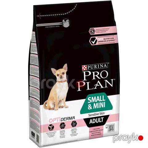 Quru yem Pro Plan Purina Optiderma yetkin kiçik və cırtdan ölçülü itlər üçün losos ilə 7 kq — Bakı