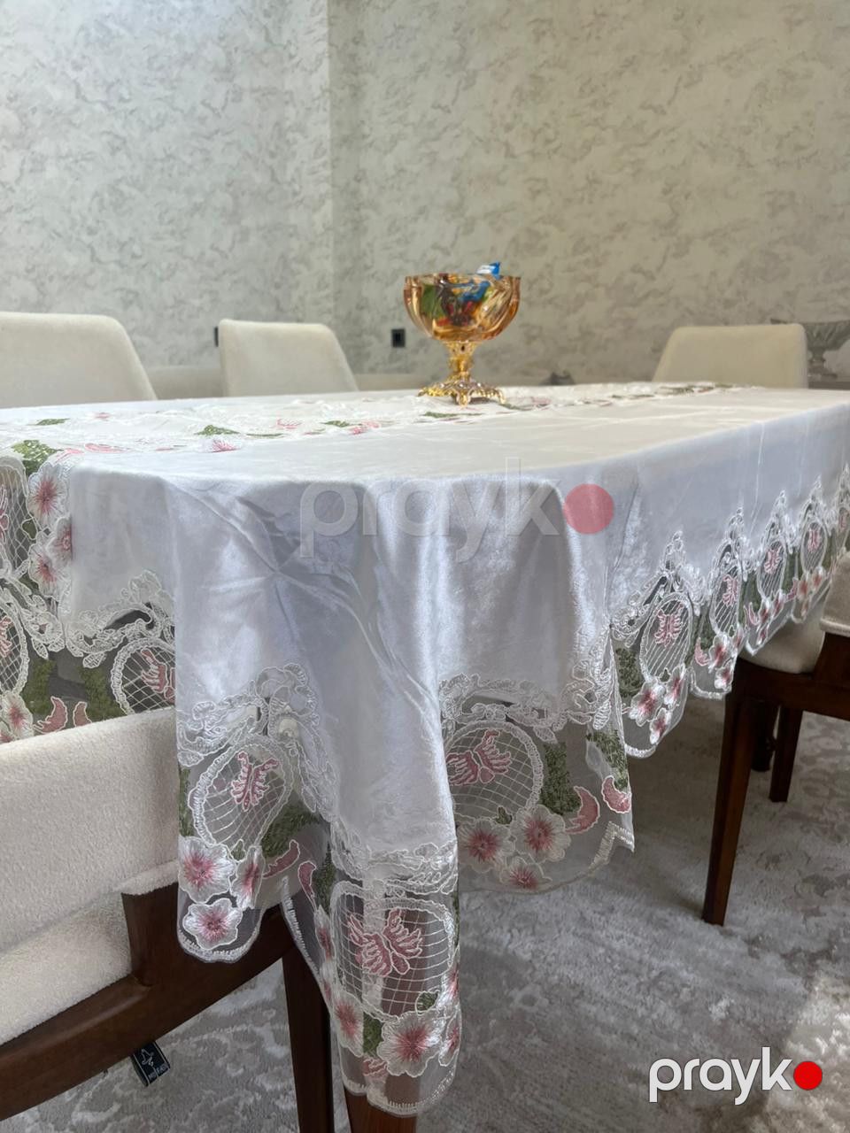 Süfrə, 150x220 sm, Velür, Ağ — Mallar, Bakı (3)