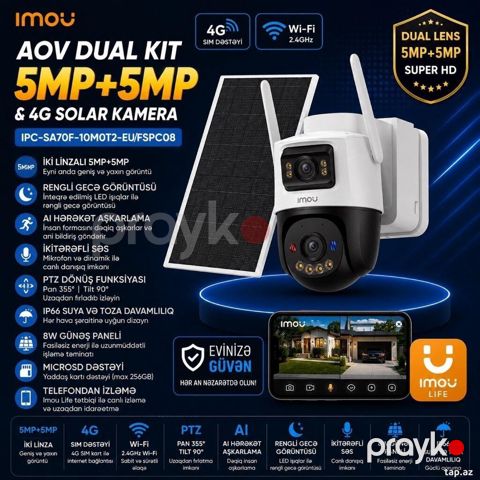 Günəş paneli 4g kamera 10mp günəş panelli Imou Təhlükəsizlik — Bakı