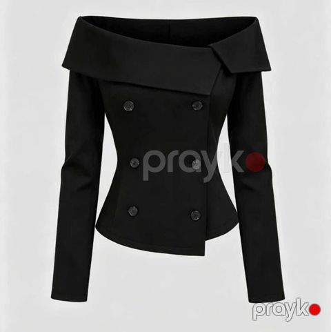 Qadınlar üçün ofşoulder (çiyin açıq) qara jaket/bluzon - Model — Bakı