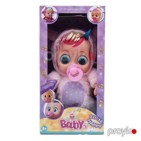 Kukla Cry Baby parlaq rəngli geyimlər və aksesuarlar ilə, yumşaq və təhlükəsiz material, realist mimikalar, 3 yaşdan yuxarı - CB271-2 — Bakı