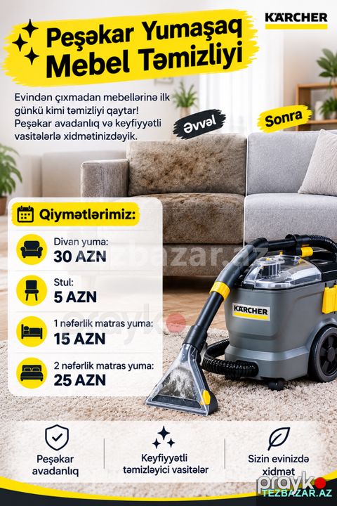 Yumşaq mebel və matras təmizliyi