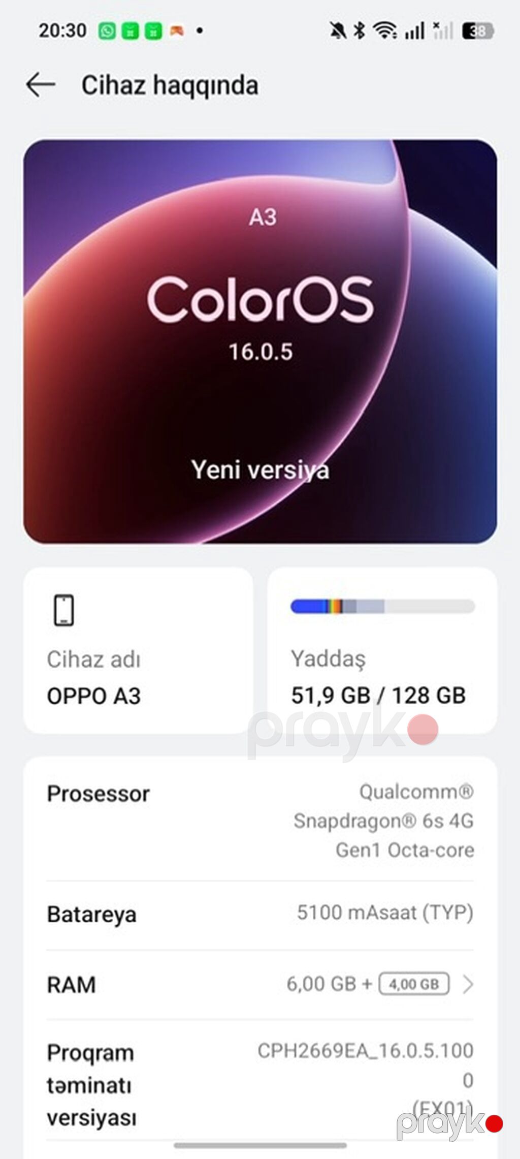 Oppo 128 GB, rəng - Ağ, Barmaq izi, İki sim kartlı, Face ID — OPPO, Qobu (5)