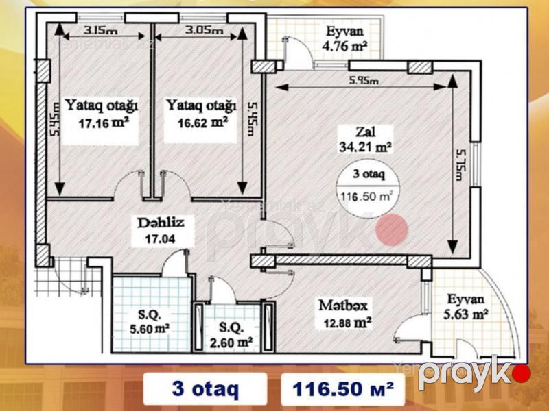 Satılır 3 otaqlı Bina evi menzil (Yeni tikili), 116.5 m², Sumqayıt Bulvarı — Mənzil, Sumqayıt (9)