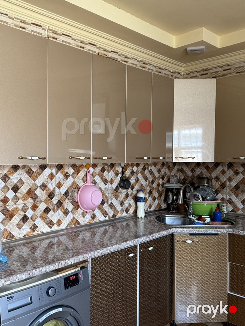 Mətbəx mebeli dəsti – L formalı, yuxarı-aşağı dolablarla komplekt — Mətbəx mobilyası, Bakı (2)