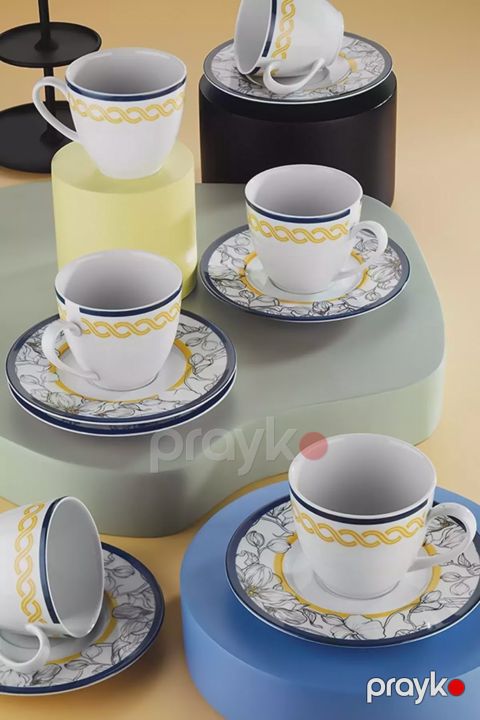 Çay dəsti Porland Leonberg Lily LB12CT42011992, 6 nəfərlik, 12 əd, 160 ml, farfor — Bakı