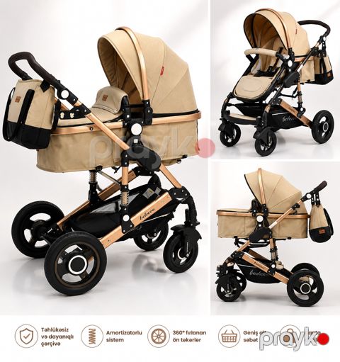 Uşaq arabası Belecoo Royal 535Q3 VP018, Krem — Bakı
