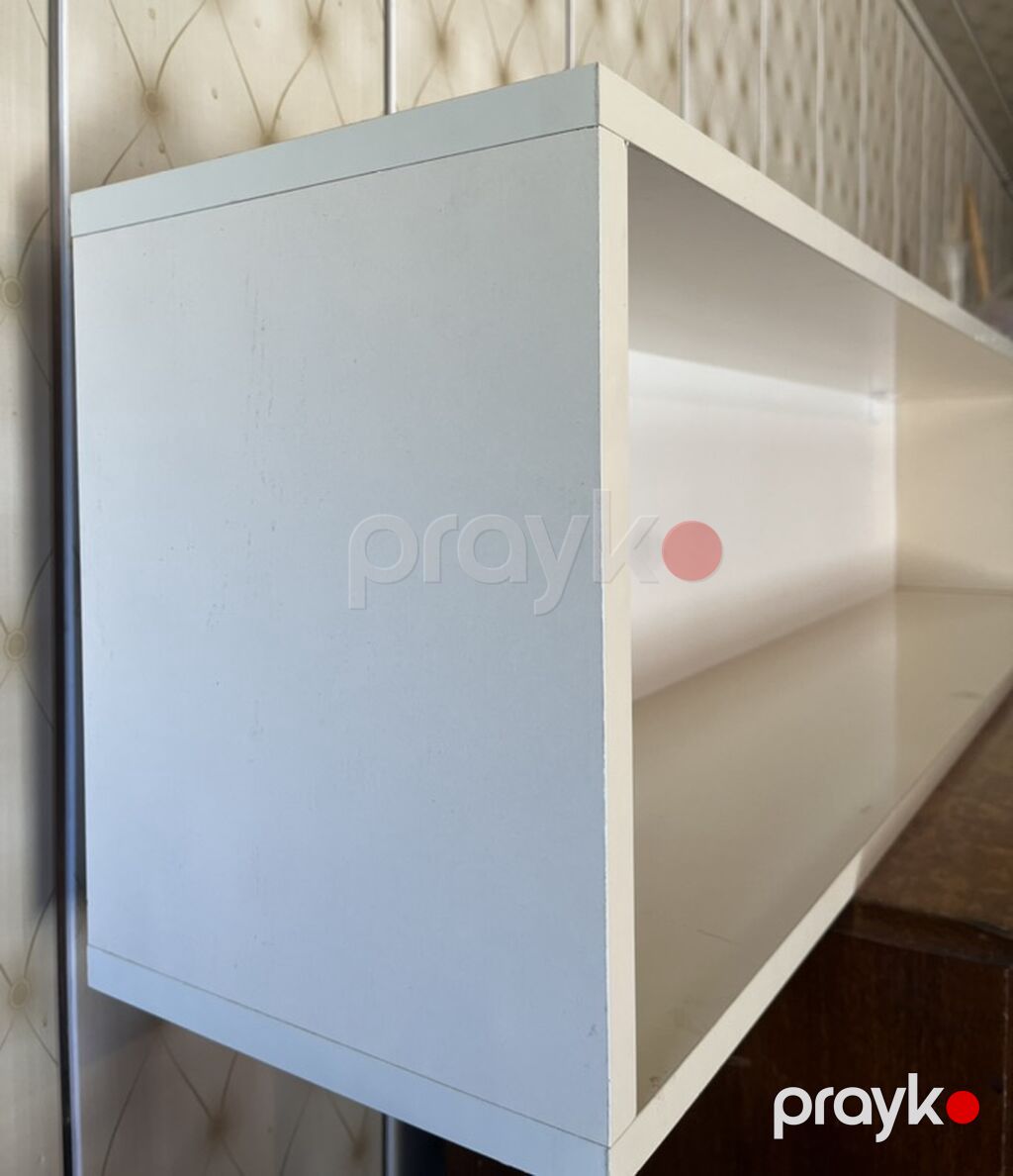 Ağ rəngli divar asma rəf - Material: MDF/laminat tipli taxta panel — Rəflər, Novxanı (2)