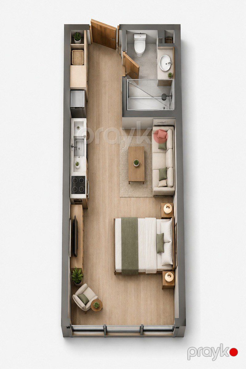 Satılır 1 otaqlı yeni tikili 35 m² — Mənzil, Bakı (5)