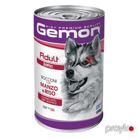 İtlər üçün nəm yem Gemon Adult Maxi Bocconi Con Manzo e Riso 1250 q — Bakı