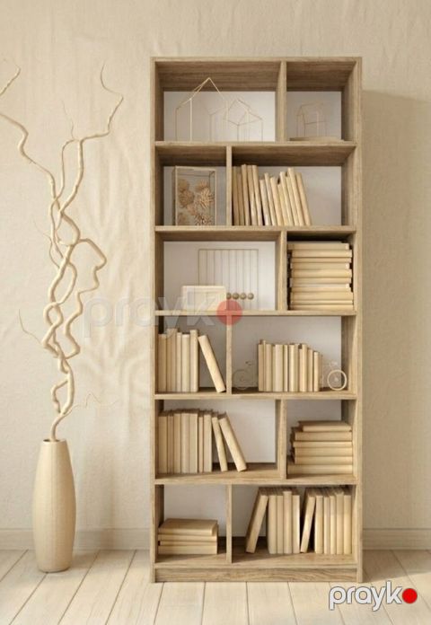 Stellaj MB7, laminat, 210x90x30 sm, açıq qəhvəyi — Bakı