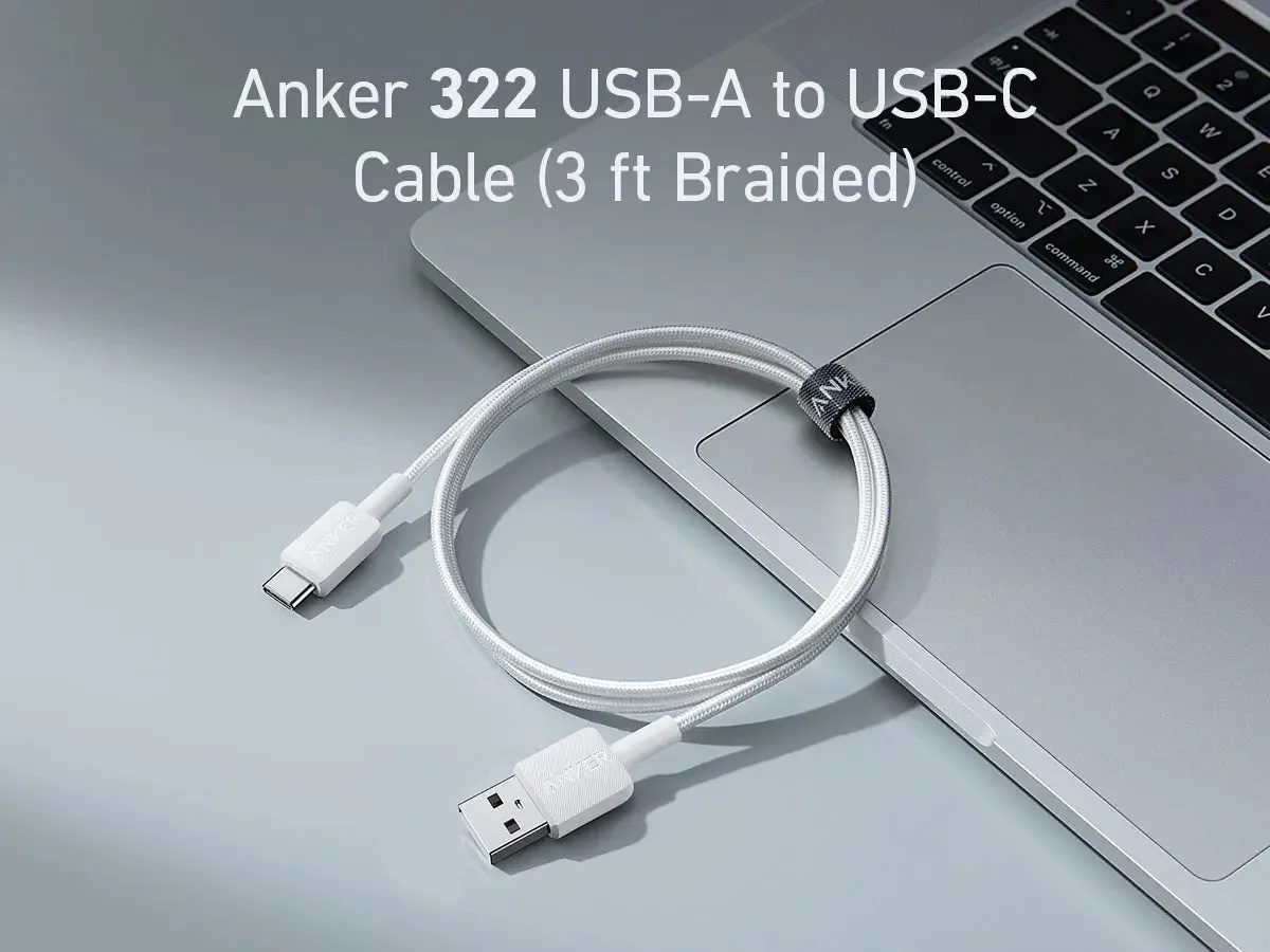 Kabel Anker 322 Usb-a to Usb-c 3ft braided White (A81H5H21) — Mallar, Bakı (3)