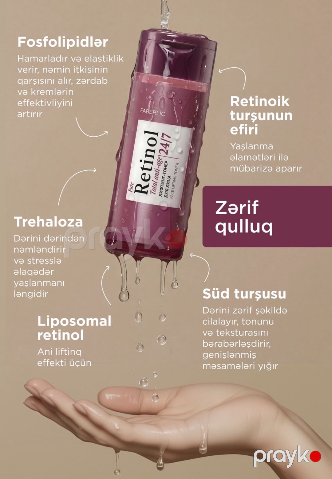Üz üçün liftinq-toner Faberlic Retinol 24/7, 150 ml — Mallar, Bakı (3)