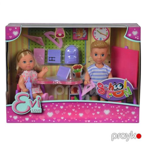 Oyun dəsti Evi Love School Fun, 2 kukla, aksessuarlar ilə, plastik — Bakı