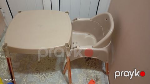 Uşaq üçün yemək stolu və oturacaq dəsti - Material: möhkəm plastik — Gəncə
