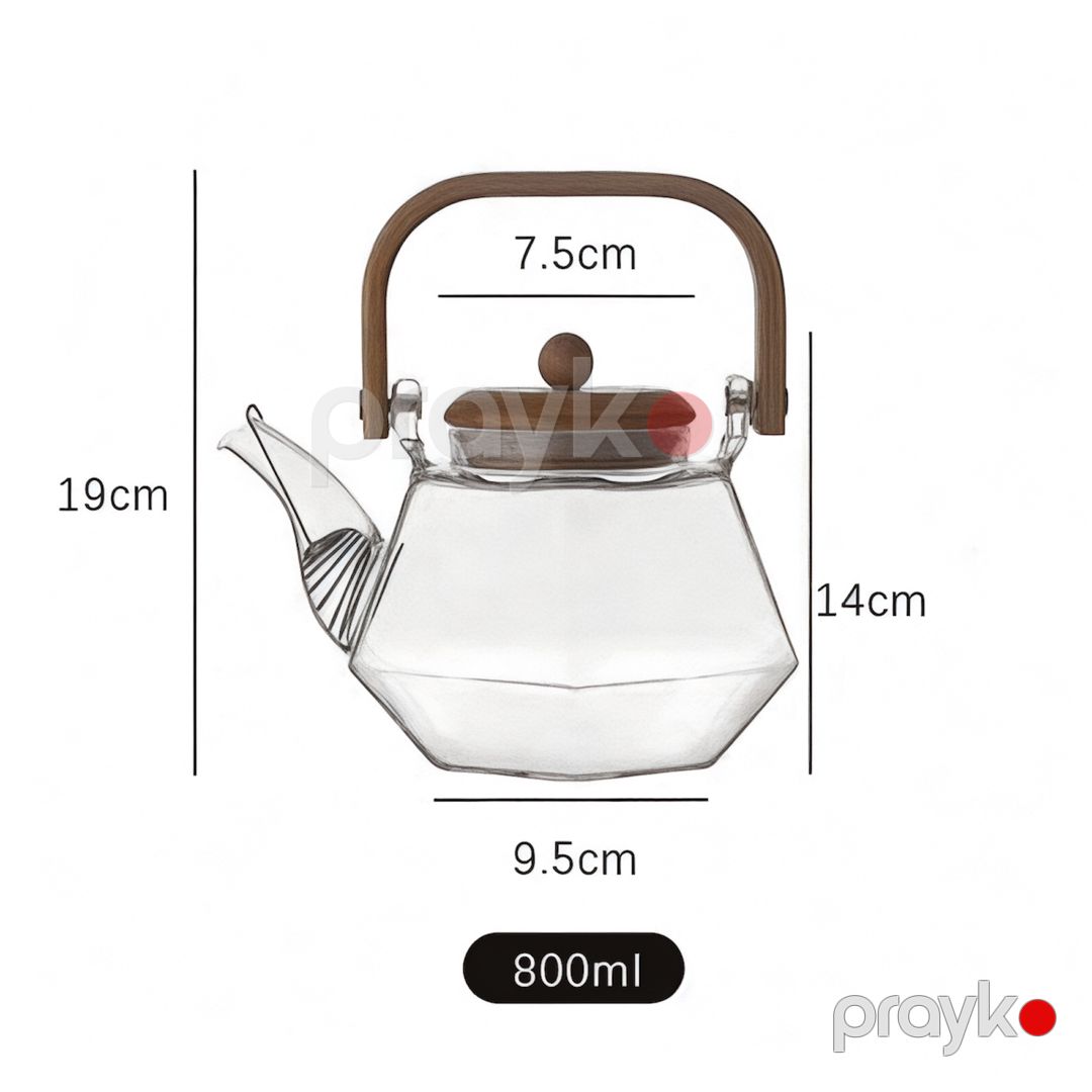 Dəmləmə çaydanı NS17, şəffaf, bambu qapaq və tutacaq ilə, 800 ml — Mallar, Bakı (3)