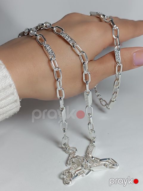 Zinət dəsti kişilər üçün sep və qolbağ SHA-00005890, gümüş 925 əyar — Bakı