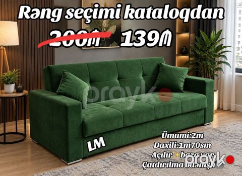 Açılan mexanizmə malik, baza saxlama bölməli komfort divan — Bakı