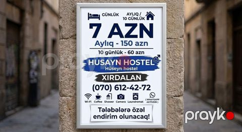 Husayn Hostel – Xırdalan - Gündəlik qalma: 7 AZN - Aylıq: 150 AZN — Xırdalan