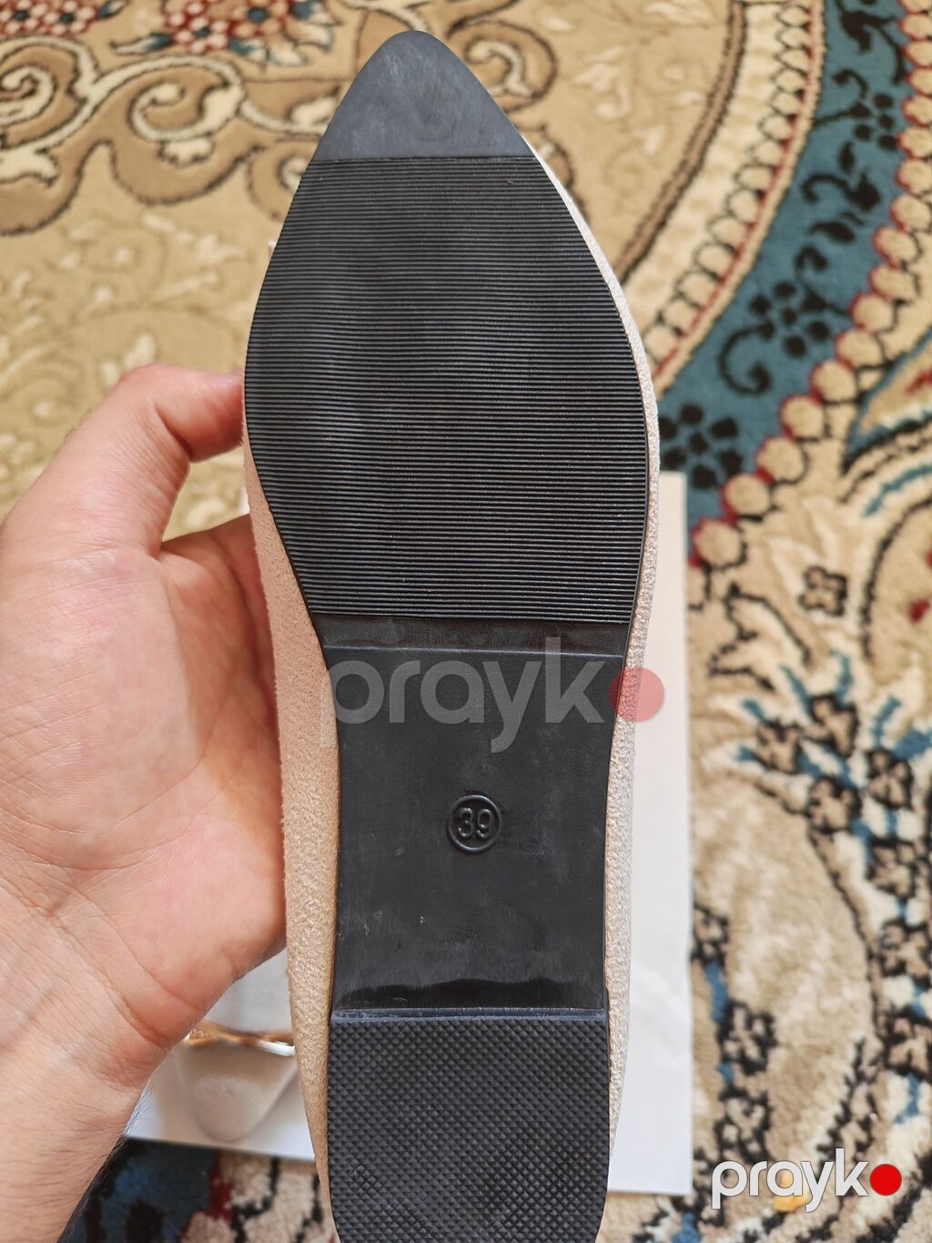 Qadın loaferləri – krem rəng - Model: qadın düz ayaqqabı/loafer — Mokasin, Bakı (4)