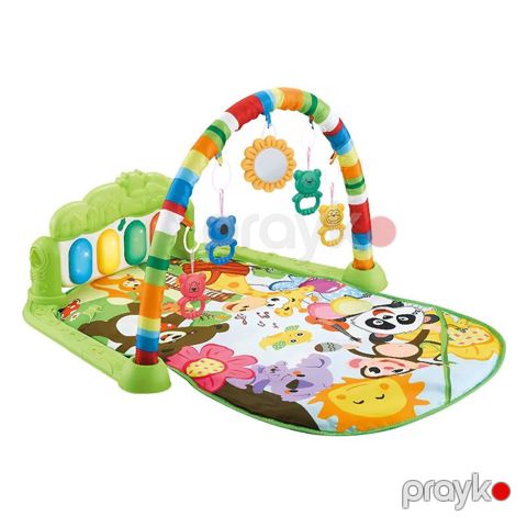 Uşaqlar üçün musiqili oyun xalçası EZ-001, parça/plastik, yaşıl, 100x80 sm — Bakı