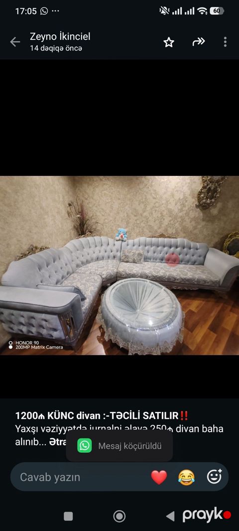 *1200₼ Künc divan Satılır*‼ Yaxşı vəziyyətdə jurnalni əlavə — Bakı