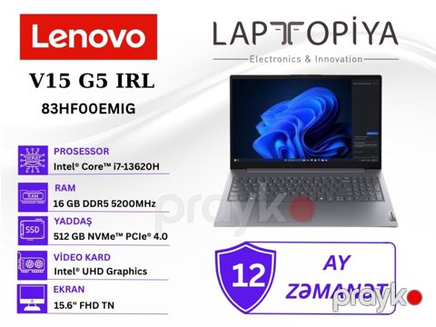 Lenovo V15 G5 ırl 83HF00EMIG — Bakı