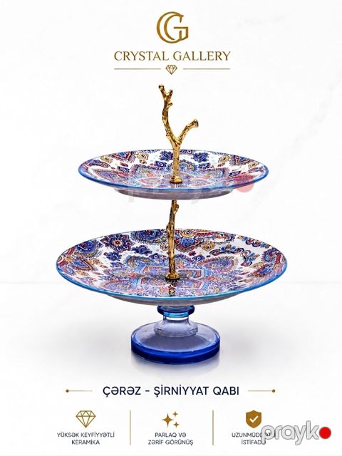 Çərəz qabı Crystal Gallery, 15 sm, 800 ml, Keramika — Bakı