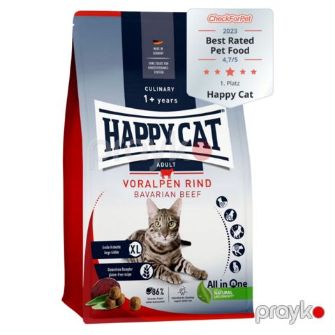 Quru yem Happy Cat Culinary Voralpen Rind yetkin pişiklər üçün, mal əti ilə, 1 kq çəki ilə — Bakı