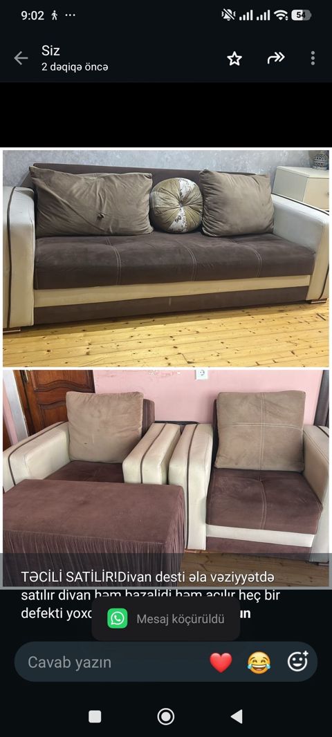 Satilir Divan desti əla vəziyyətdə satılır divan həm bazalidi — Aişə Xanım — Yumşaq mebel dəstləri