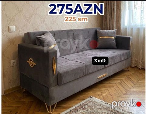 Mebel: 3 nəfərlik, 225 sm ölçüdə divan Qiymət: 275 AZN (şəkildə — Bakı