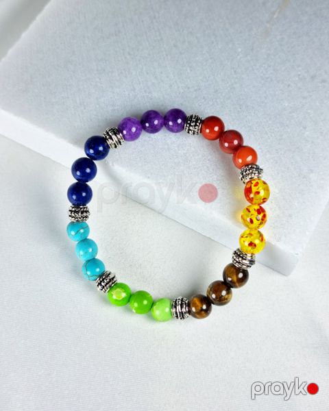 Qolbaq uniseks Gemstone_011 əqiq/ametist/firuzə/pələng gözü — Bakı