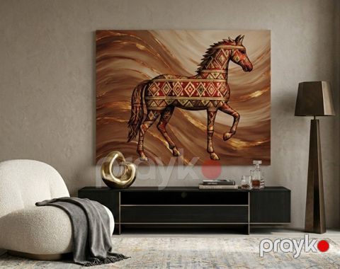 Rəsm Etnik axın, kətan, 60х70 sm, qəhvəyi — Bakı