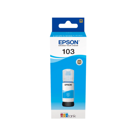 Epson 103 EcoTank C C13T00S24A Cyan Original Mürəkkəb Şüşəsi — Bakı