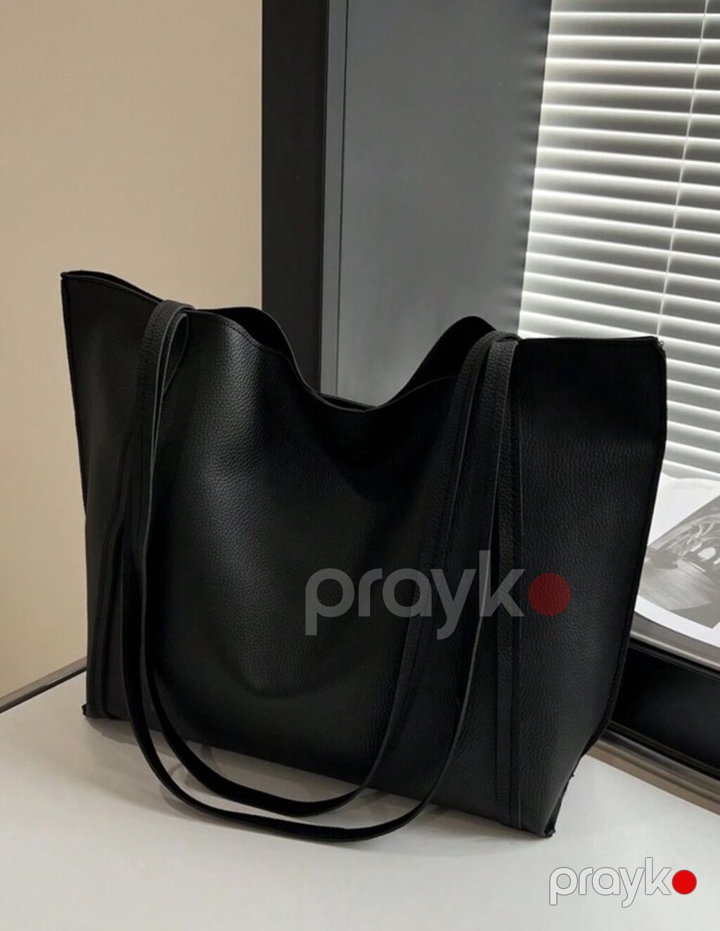 Qara tote çanta - Minimalist dizayn, klassik qara rəng - Yumşaq — Çantalar, çamadanlar, cüzdanlar, Bakı (3)