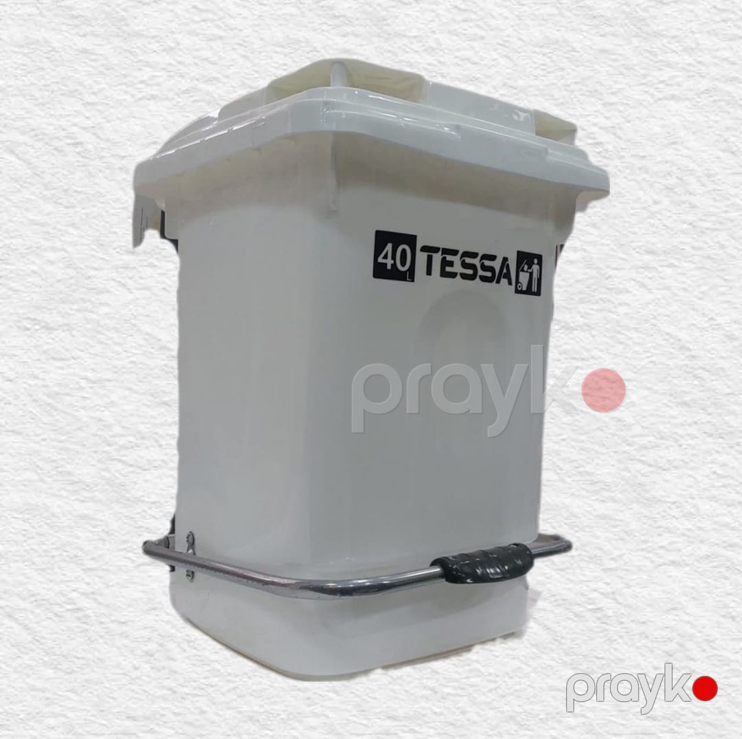 Zibil qabı Tessa, pedallı, ağ, 40 l — Mallar, Bakı (2)