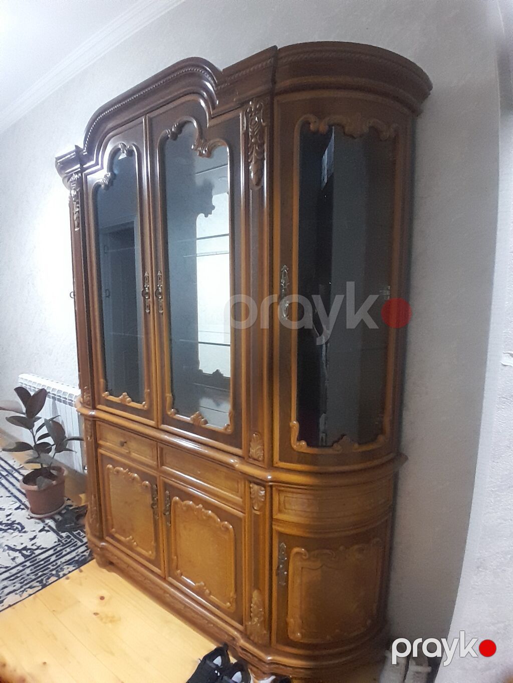 Klassik üslubda iri vitrin-bufet - Material: təbii ağacdan — Şkaflar, Digah (2)