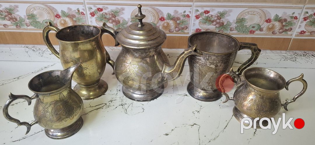 Qədimi latun çay-qəhvə dəsti — Qablar və mətbəx əşyaları, Bakı (2)