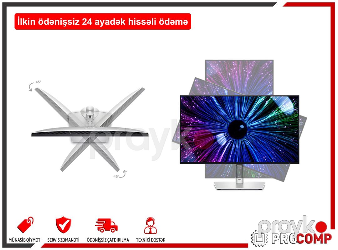 Monitor "Dell UltraSharp 24 Usb-c Hub Monitor-U2424HE 210-BKJF" — Kompüterlər və noutbuklar, Bakı (2)