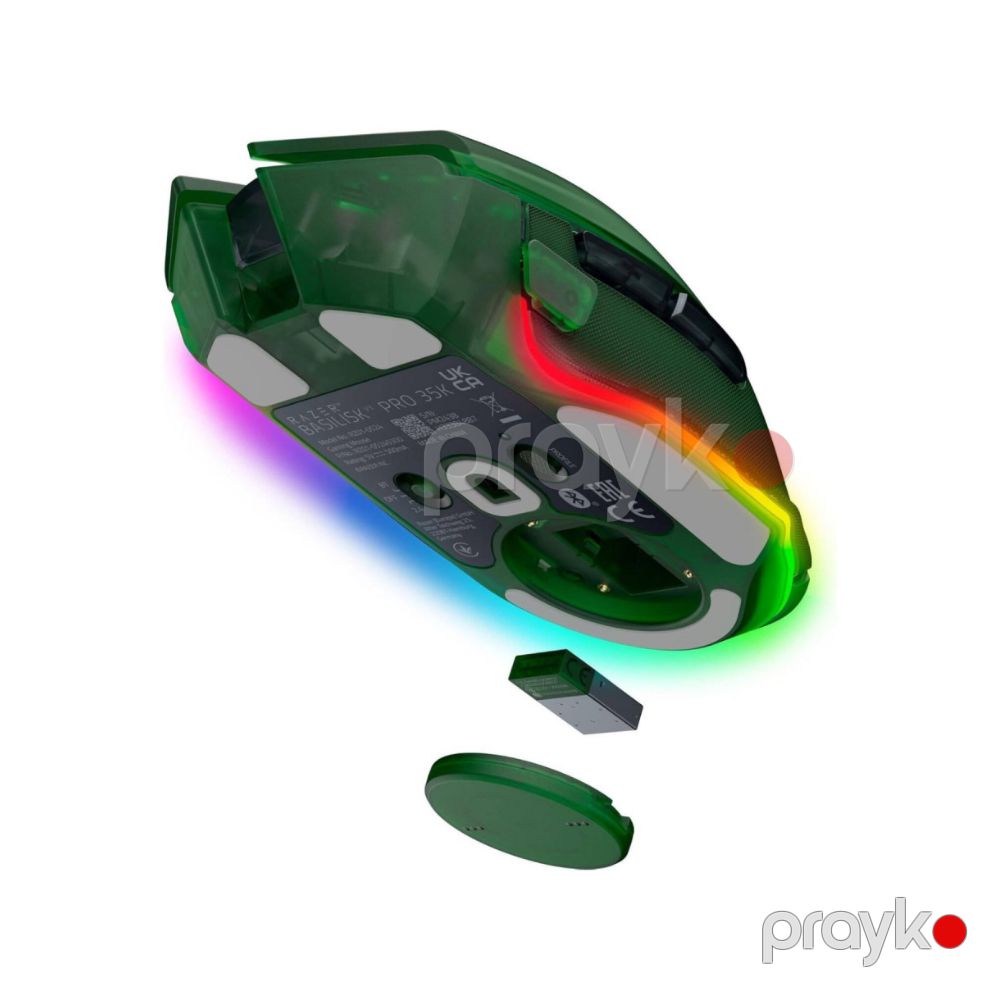 Razer Mouse Basilisk V3 Pro 35K, RGB, Usb-a/wl/bt, Phantom Green Ed. (RZ01-05240300-R3G1) — Klaviaturalar və siçanlar, Bakı (3)