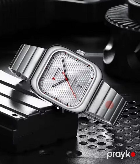 Qol saatı kişilər üçün Curren 8460 Silver/White — Bakı
