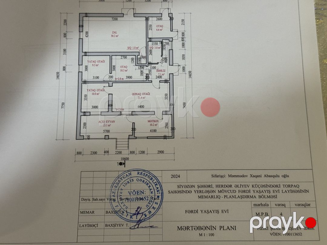 Satılır 3 otaqlı həyət evi/bağ evi 75 m² — Ev, villa, Siyəzən (2)