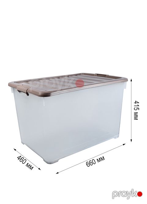 Saxlama qabı StarSplast, plastik, 92 l, 660x460x415 mm, şəffaf/qəhvəyi — Bakı