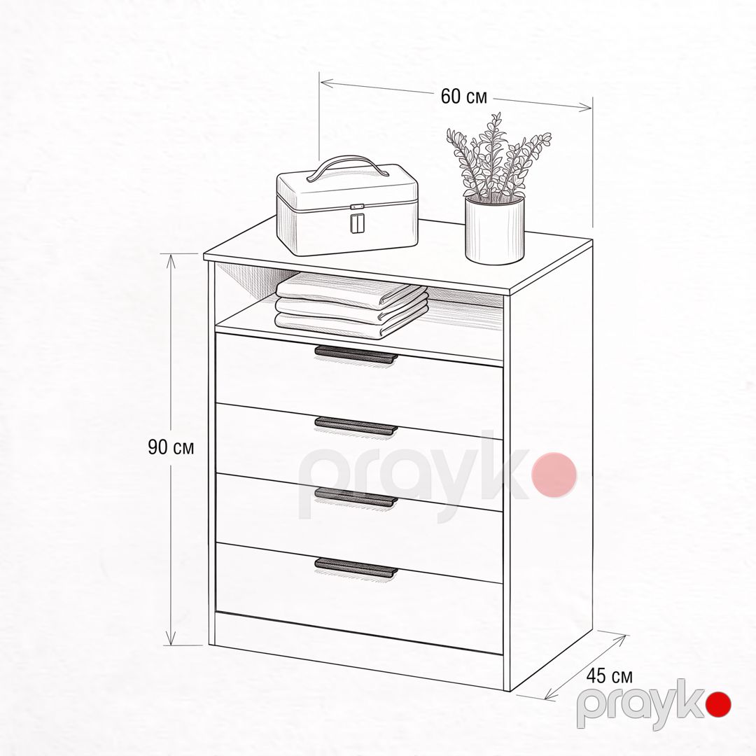 Komod universal UNK02, Ldsp, antrasit, 90x45x60 sm — Mallar, Bakı (2)