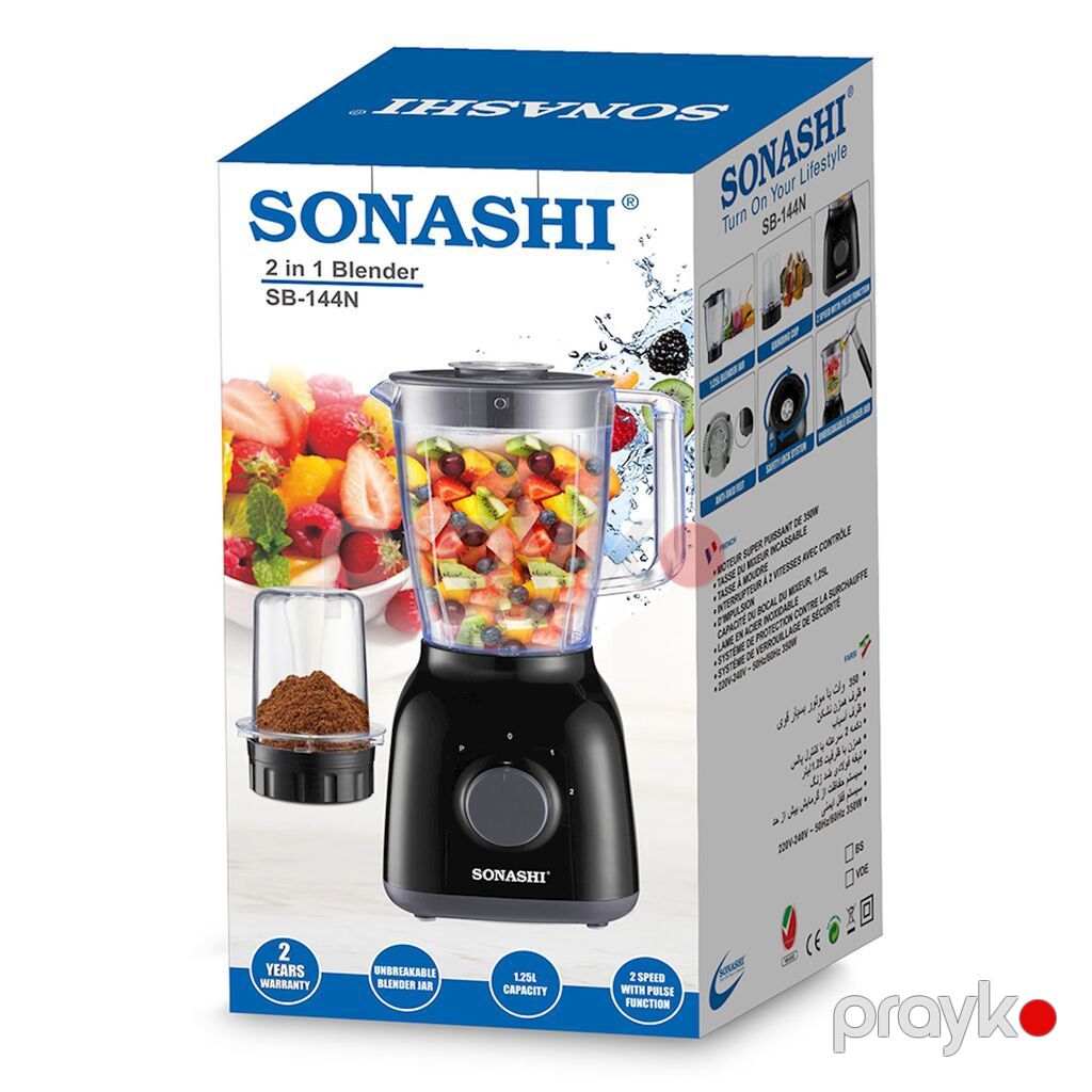 1892 Məhsulun adı: Sonashi SB-144N Black 2 in 1 Blender Brend — Blenderlər, xırdalayanlar və mikserlər, Bakı (2)