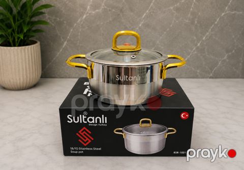 Qazan Sultanlı EMSAHOME084, 2500 ml, paslanmayan, 20 sm — Bakı