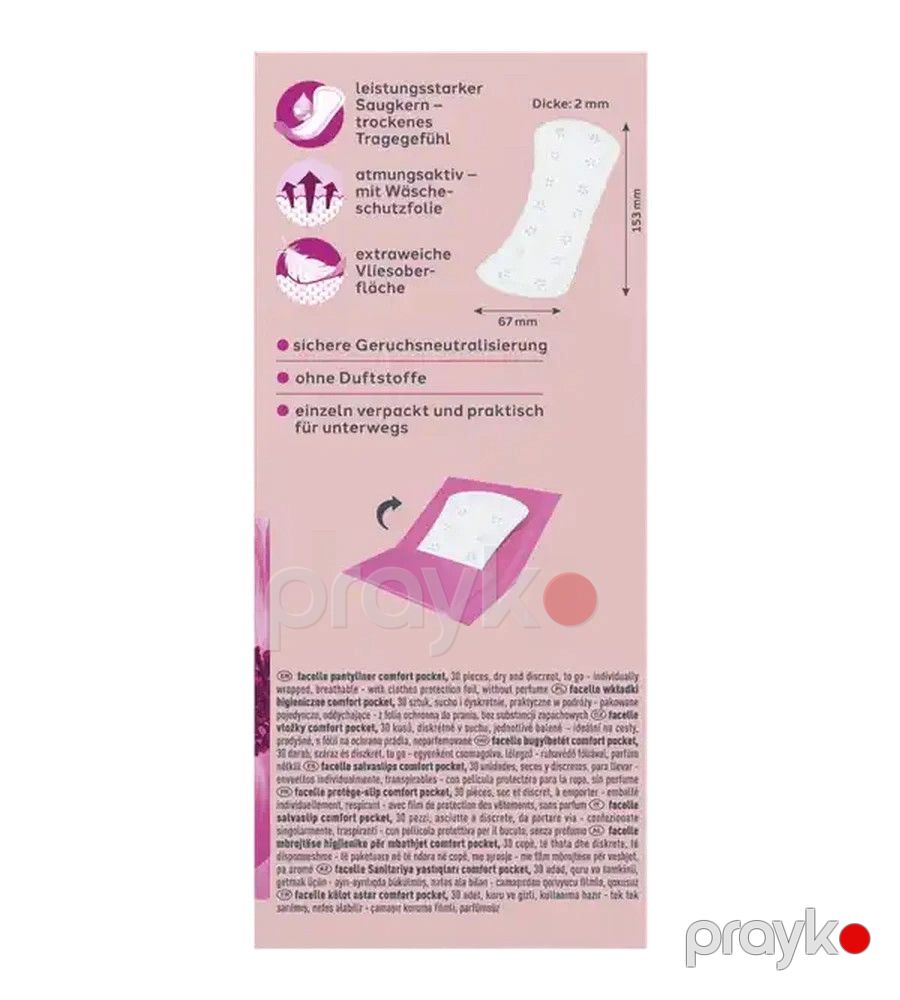 Gündəlik gigiyenik bezlər Facelle Slip Einlagen Comfort Pockets 30 əd — Mallar, Bakı (2)