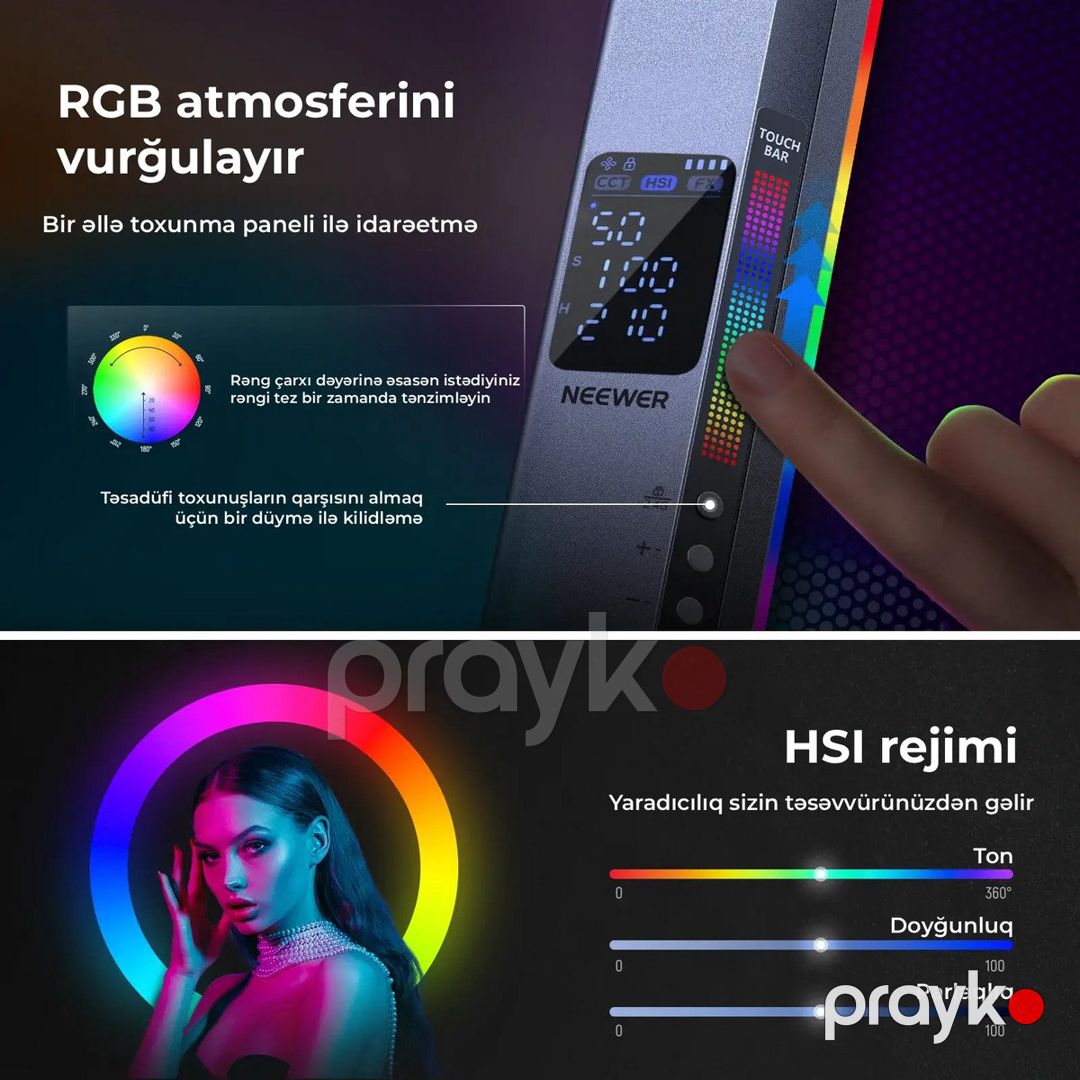 Neewer RGB2 RGB LED boru işıq (barndoor ilə) — Foto və video texnikası, Bakı (5)